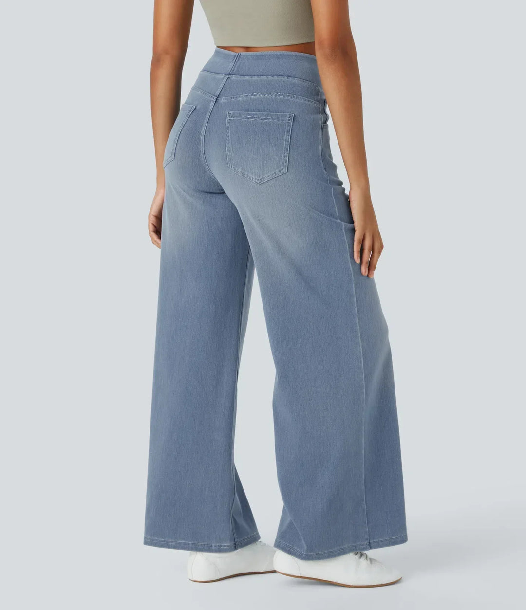 Damenhose mit hoher Taille und weitem Bein