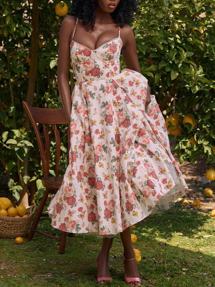 Damen Ärmelloses Korsett Midikleid - Eleganter Dinner Party Stil