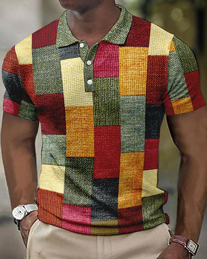 Herren Polo Mit Bunt Kariertem Muster