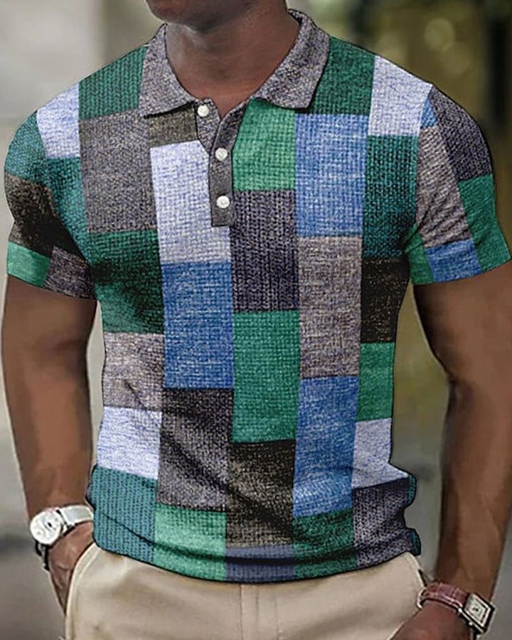Herren Polo Mit Bunt Kariertem Muster