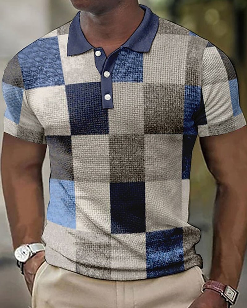 Herren Polo Mit Bunt Kariertem Muster