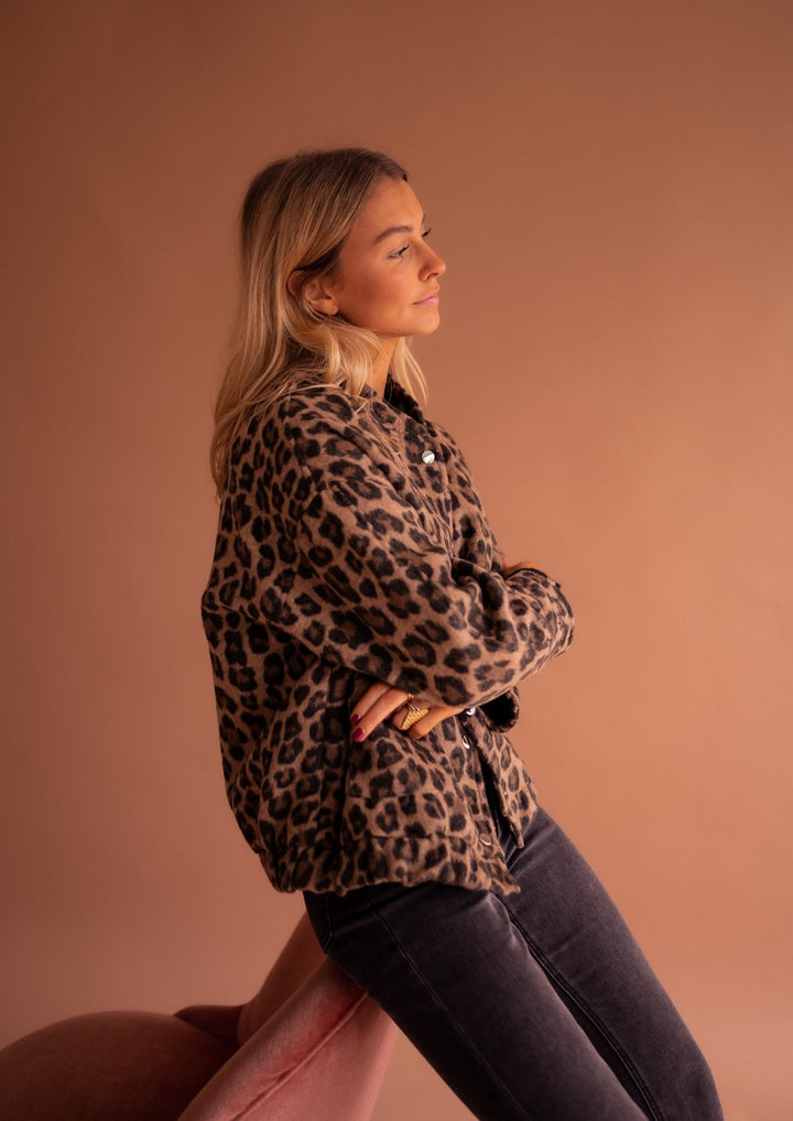 Katseye Damen Bomberjacke mit Leopardenmuster – Trendige Übergangsjacke