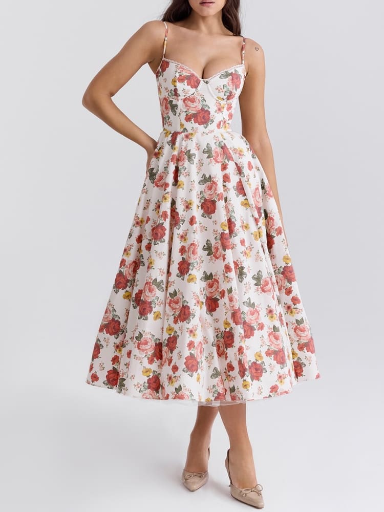 Damen Ärmelloses Korsett Midikleid - Eleganter Dinner Party Stil