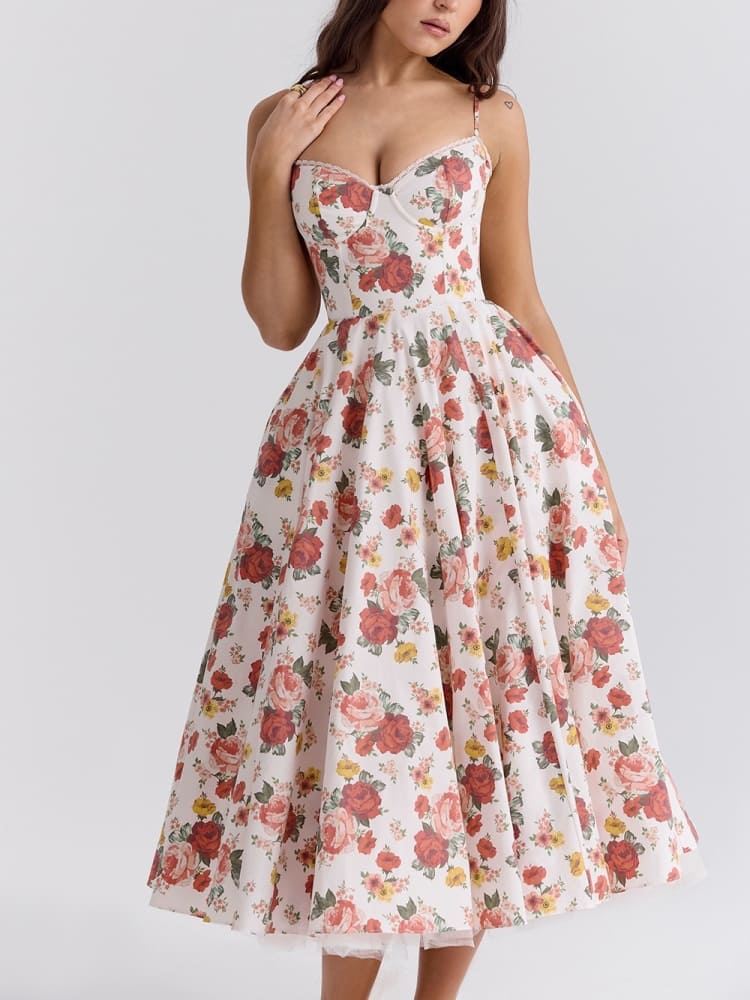 Damen Ärmelloses Korsett Midikleid - Eleganter Dinner Party Stil