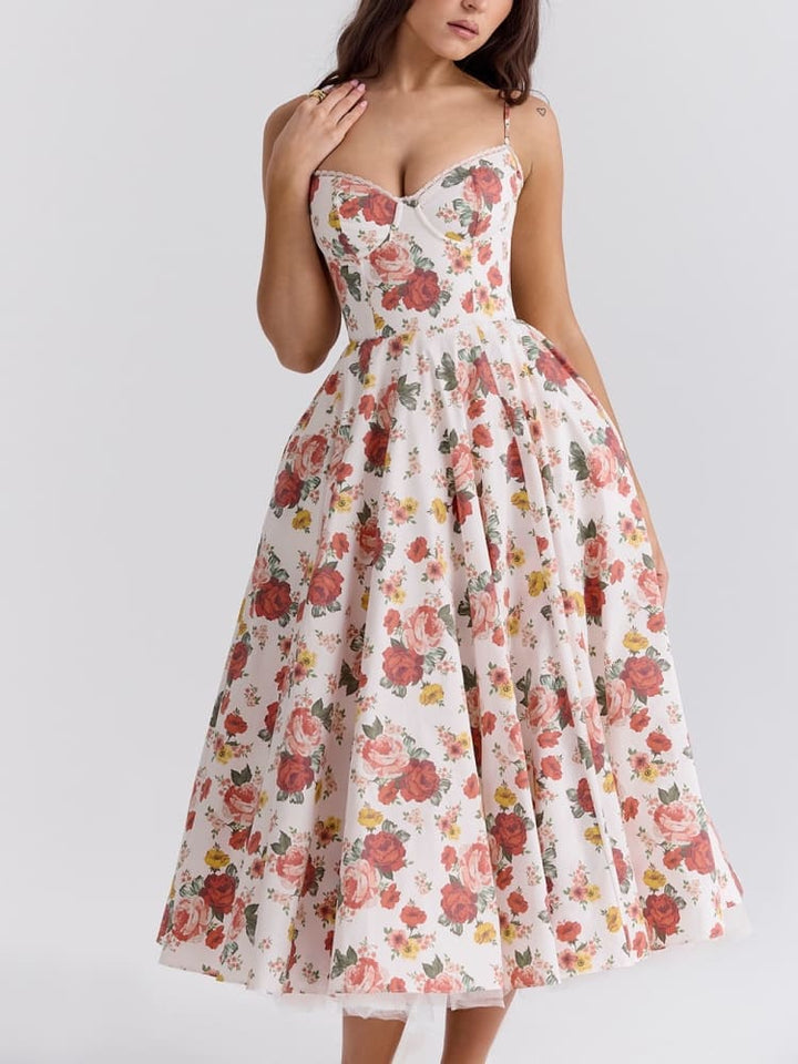 Damen Ärmelloses Korsett Midikleid - Eleganter Dinner Party Stil