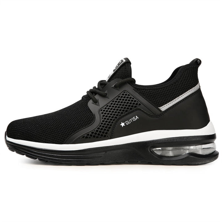 Damen Schwarze Rutschfeste Athletic Sneaker – Stahlkappen Sicherheits Arbeitsschuhe