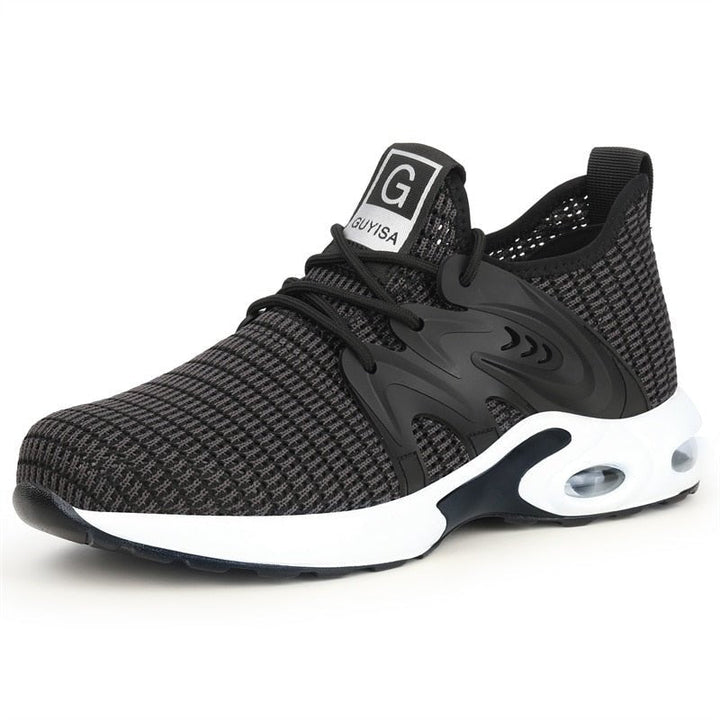 Damen Schwarze Rutschfeste Athletic Sneaker – Stahlkappen Sicherheits Arbeitsschuhe