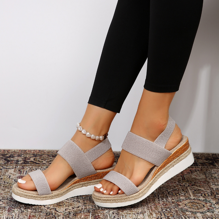Damen Plattform Sandalen Mit Fußstütze