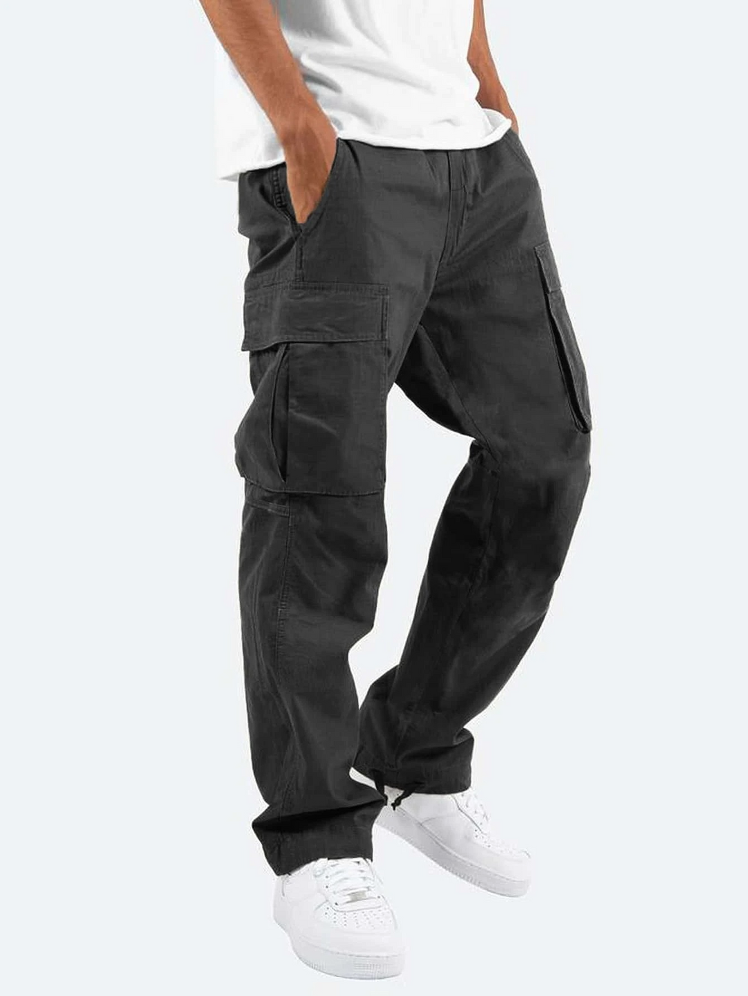Herren Locker Geschnittene Cargo Hose - Braune Casual Utility Hose