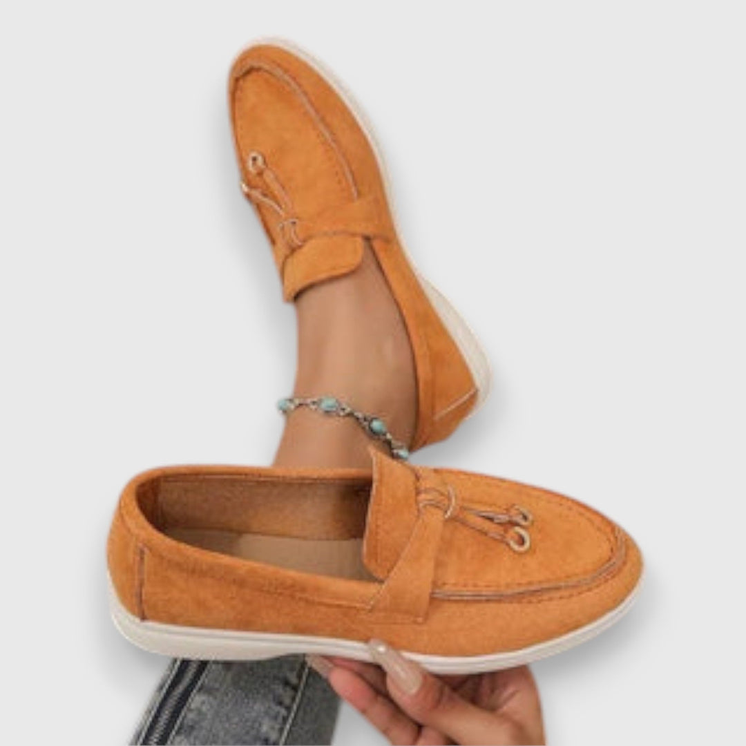 Damen Wildleder Flache Loafer