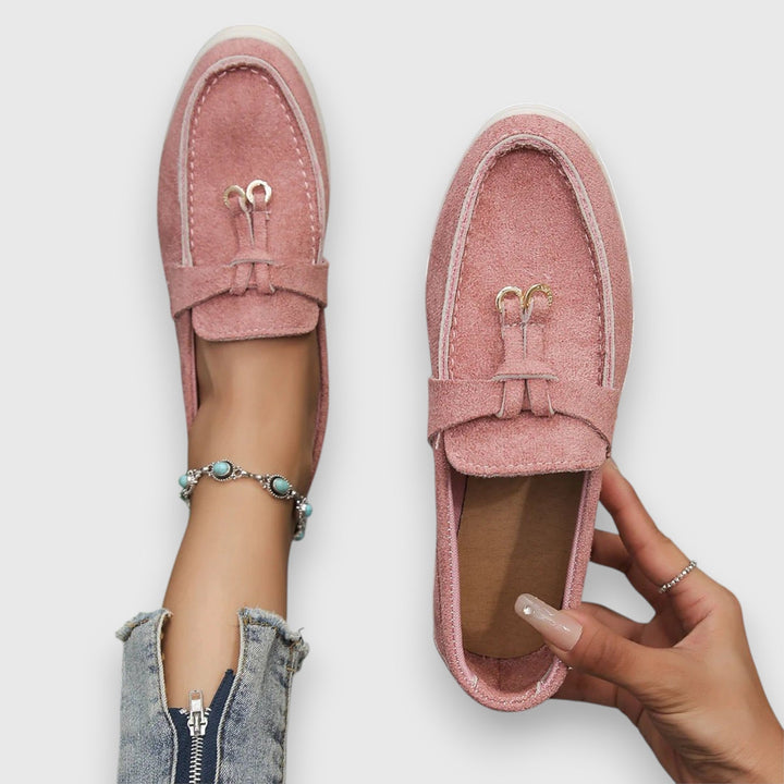 Damen Wildleder Flache Loafer