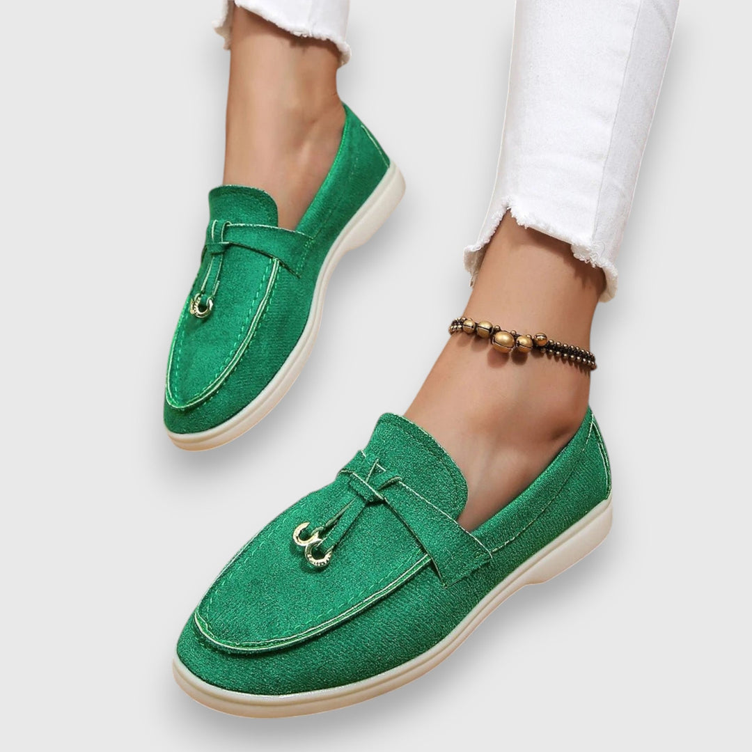 Damen Wildleder Flache Loafer