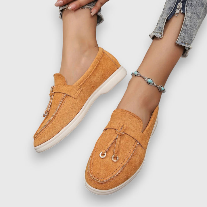 Damen Wildleder Flache Loafer