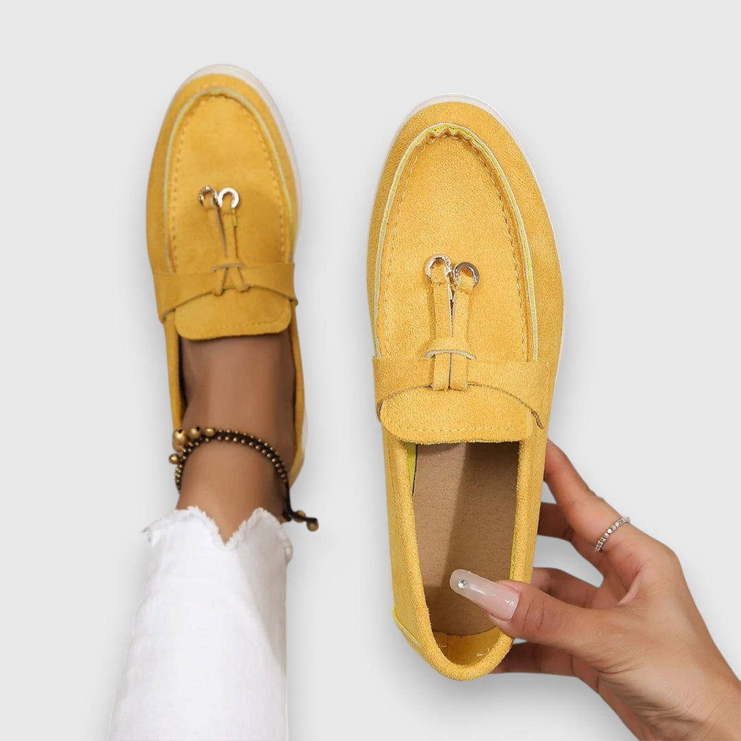 Damen Wildleder Flache Loafer