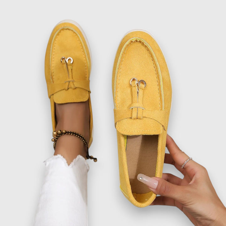 Damen Wildleder Flache Loafer