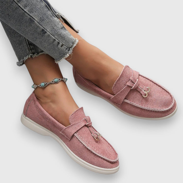 Damen Wildleder Flache Loafer