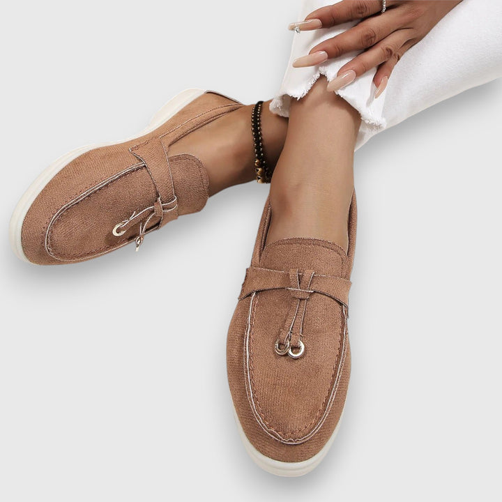 Damen Wildleder Flache Loafer