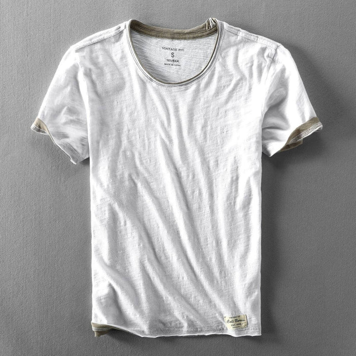 Herren Rundhals Enganliegendes T Shirt