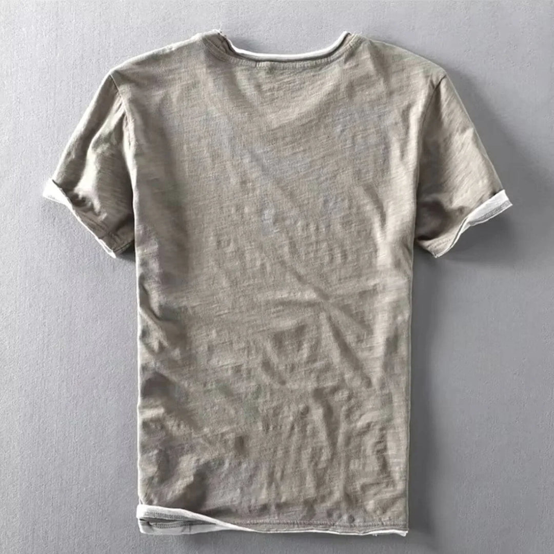 Herren Rundhals Enganliegendes T Shirt