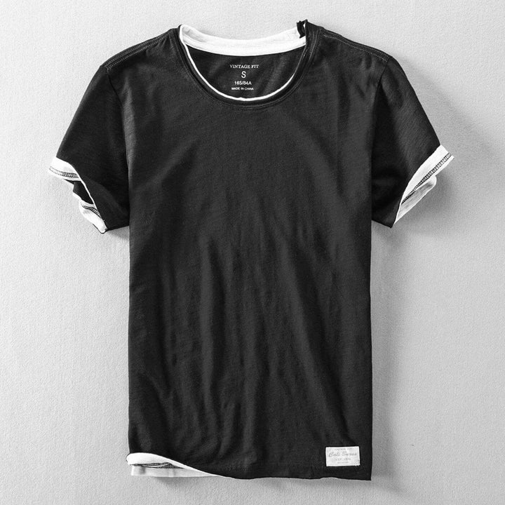 Herren Rundhals Enganliegendes T Shirt