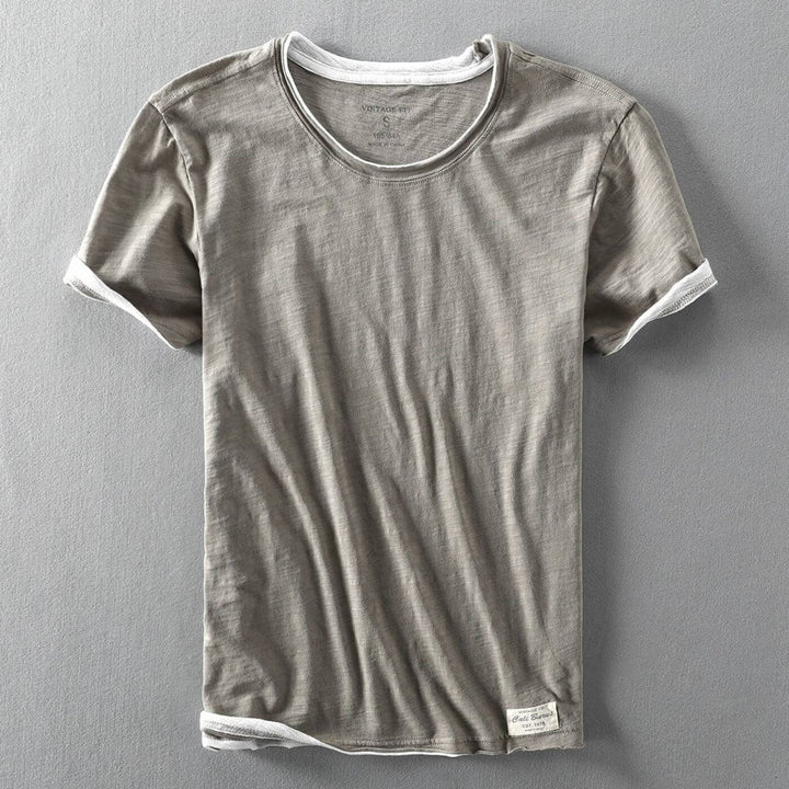 Herren Rundhals Enganliegendes T Shirt