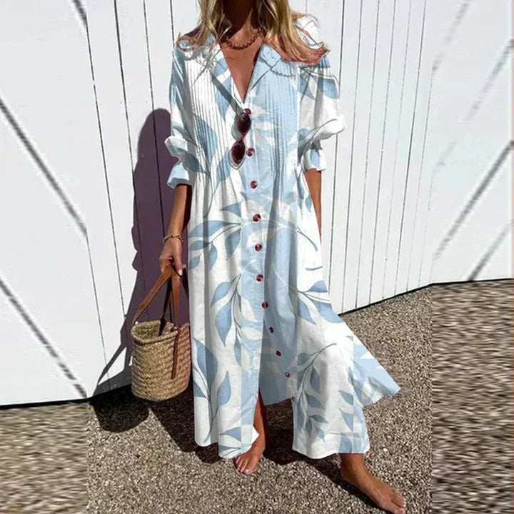 Damen Oversize Blumenkleid Im Boho