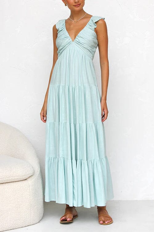 Maxikleid Mit V Ausschnitt Für Damen