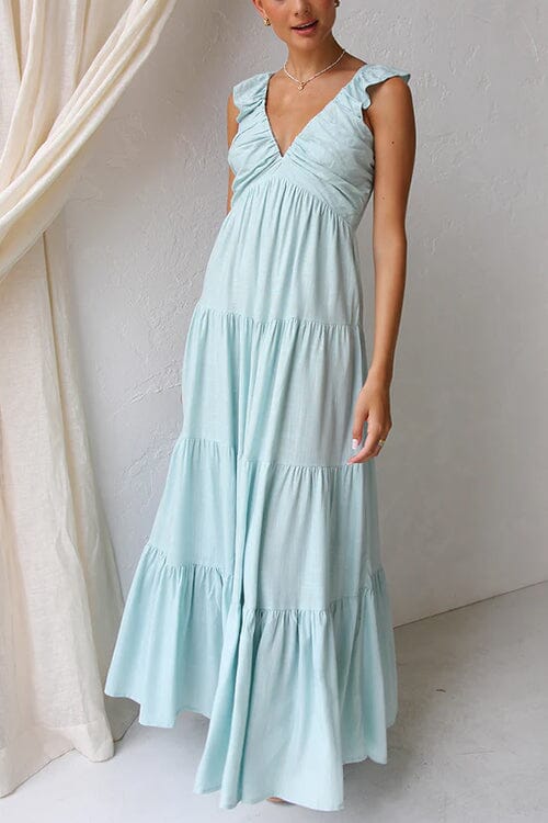 Maxikleid Mit V Ausschnitt Für Damen