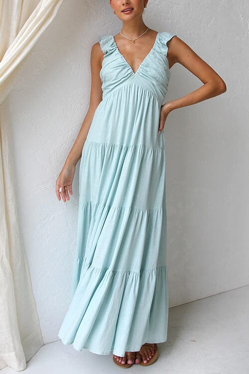 Maxikleid Mit V Ausschnitt Für Damen