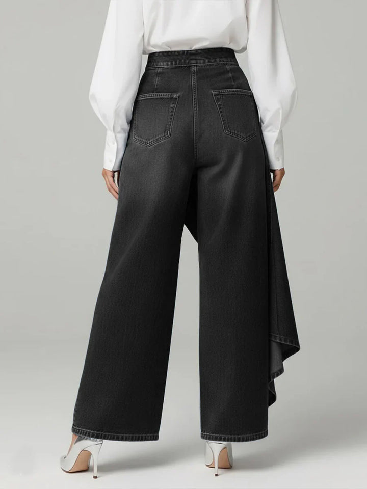 Damen Hochtaillierte Weite Jeans – Lässige Bequeme Denim Hose