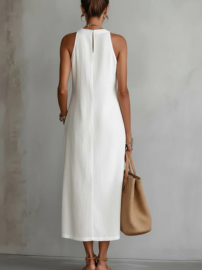 Brena Luftiges Leinen-Midikleid