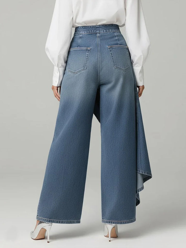 Damen Hochtaillierte Weite Jeans – Lässige Bequeme Denim Hose