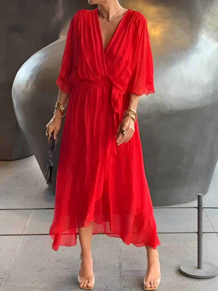 Damen Chiffon Wickelkleid Für Partys