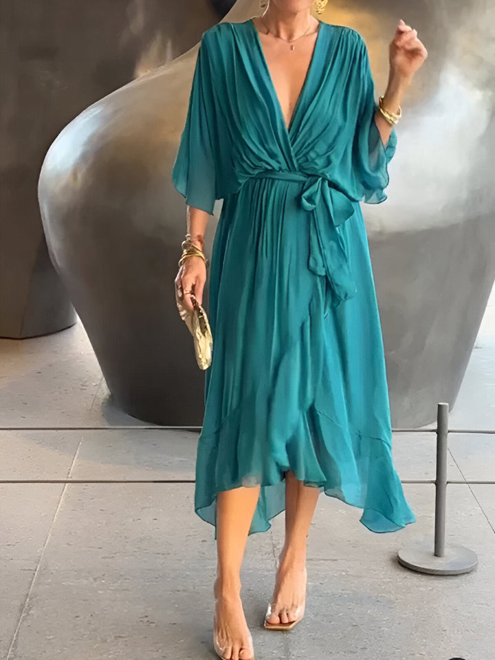 Damen Chiffon Wickelkleid Für Partys