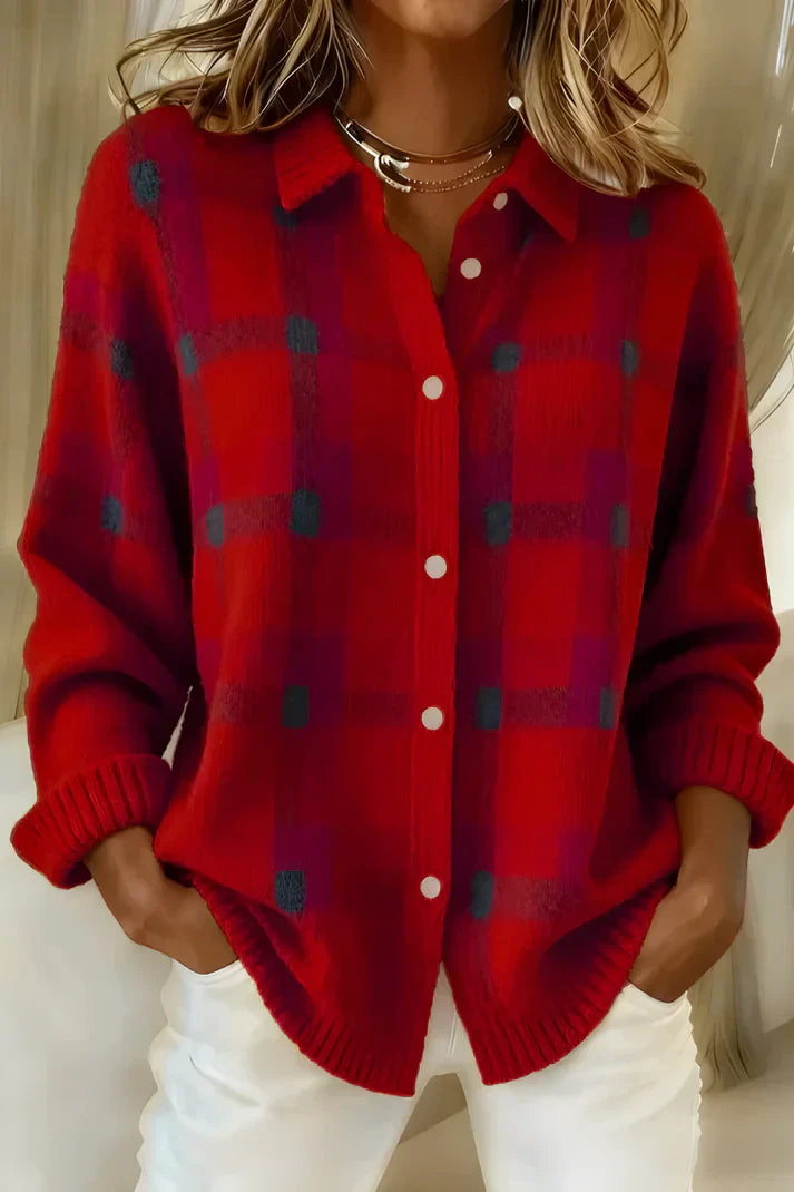 GISÈLE – WEICHE GEKARTE STRICKBLUSE