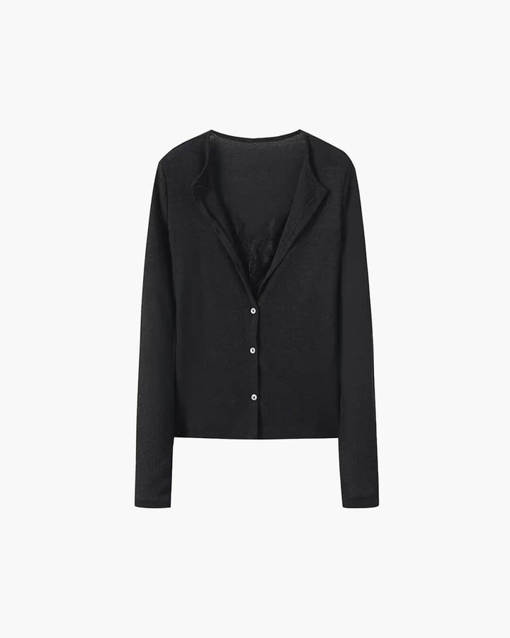 Ada Oberteil mit Spitzenbesatz und Paneelen