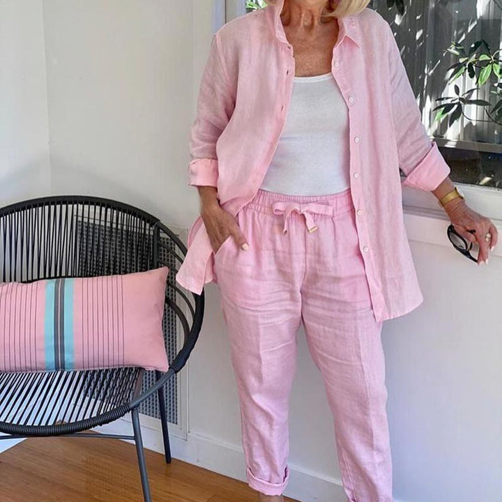 Damen Hemd Und Hosen Set