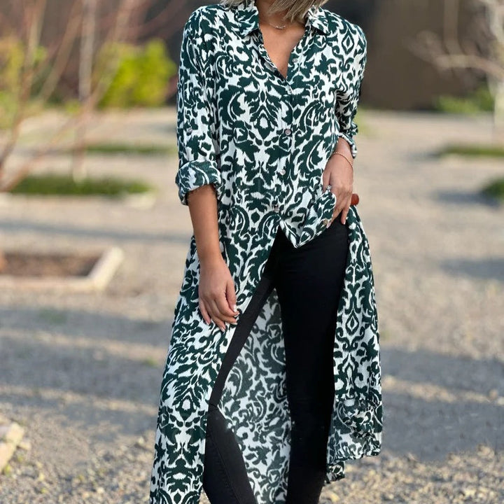 Damen Mehrfarbiges Lang Kleid
