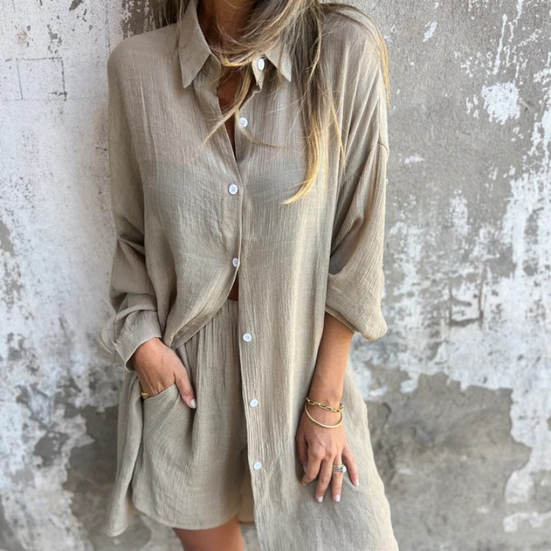 Damen Hemd und Shorts Set