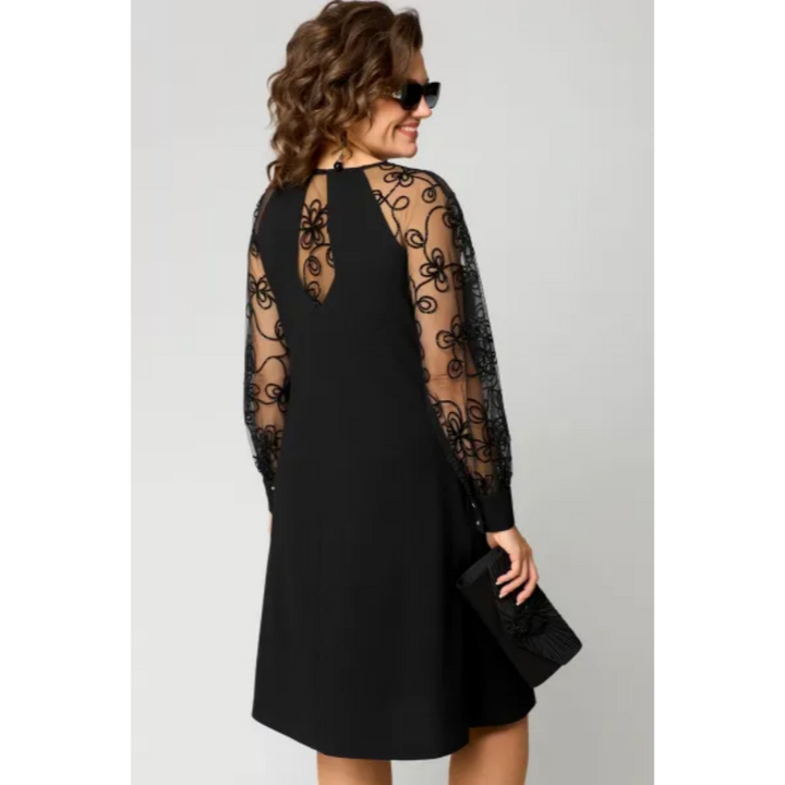 Damen Langarm Spitzenkleid