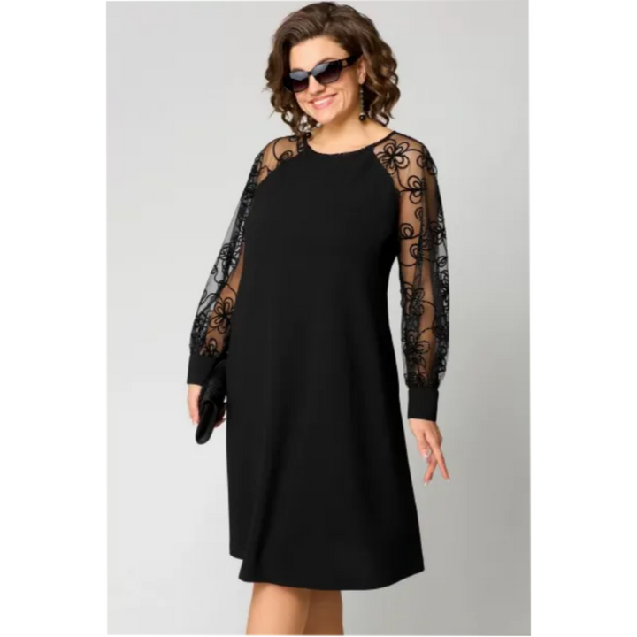 Damen Langarm Spitzenkleid