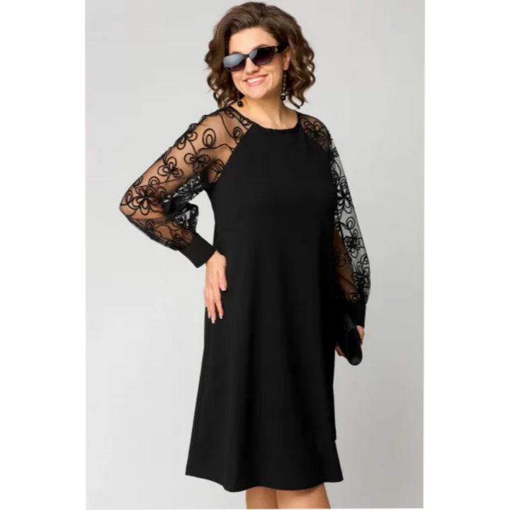 Damen Langarm Spitzenkleid