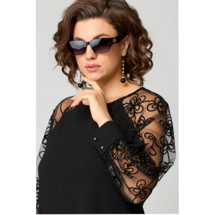 Damen Langarm Spitzenkleid