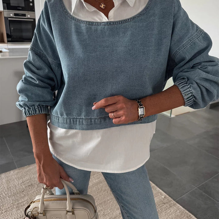 Damen Zweiteiliges Jeans Set