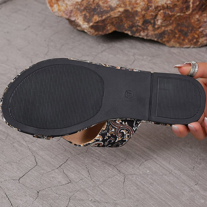 Damen Blumen Flache Slipper