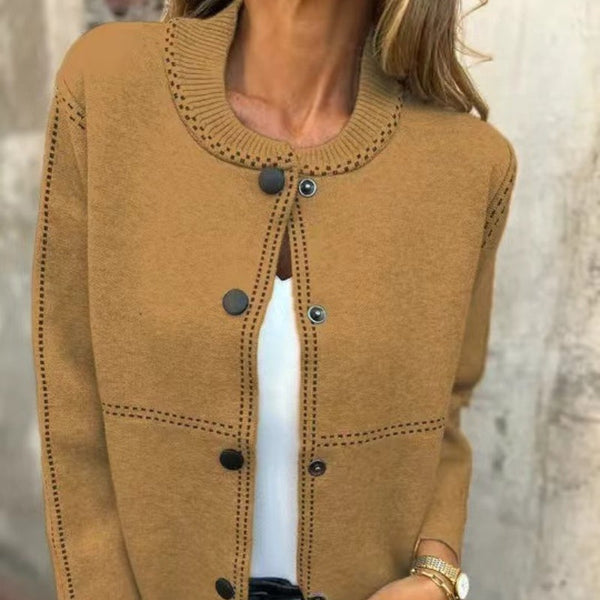 Damen Strickjacke Aus Wolle Mit Knöpfen