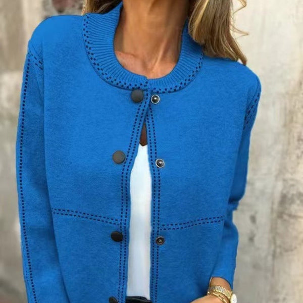 Damen Strickjacke Aus Wolle Mit Knöpfen