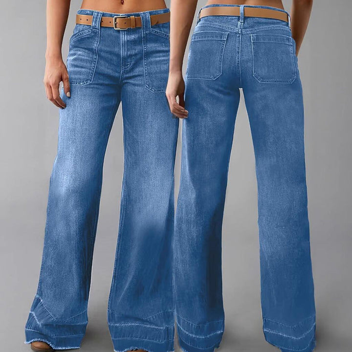 Damen Vintage Weit Geschnittene Jeans – Hochbund Locker Denim Hose
