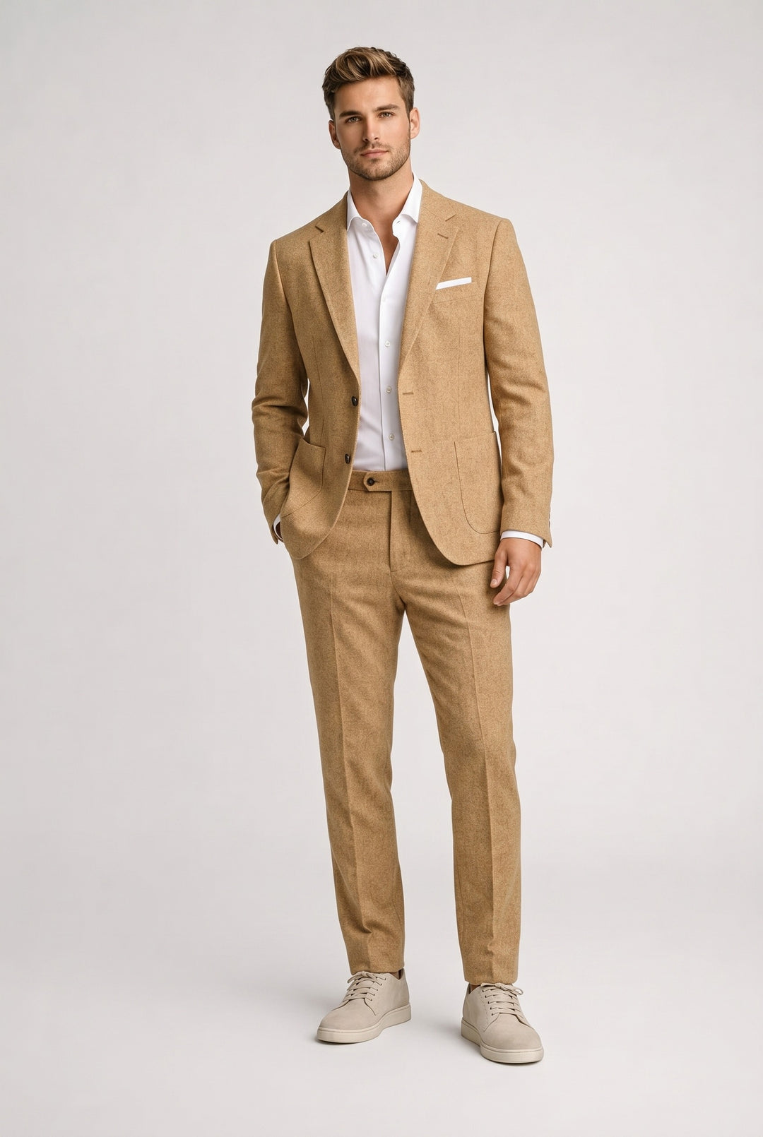 Slim-Fit-Tweedanzug für Herren – Blazer und Hose im klassischen Smart-Casual-Stil