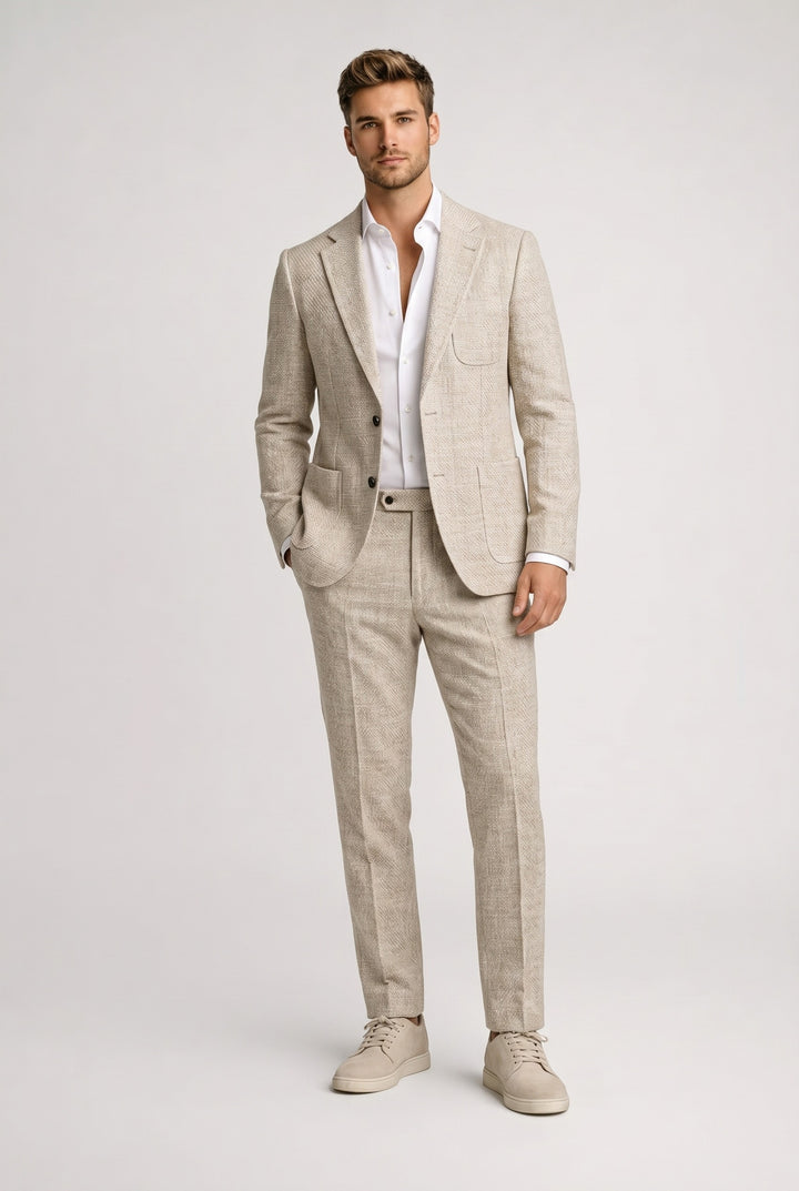 Slim-Fit-Tweedanzug für Herren – Blazer und Hose im klassischen Smart-Casual-Stil